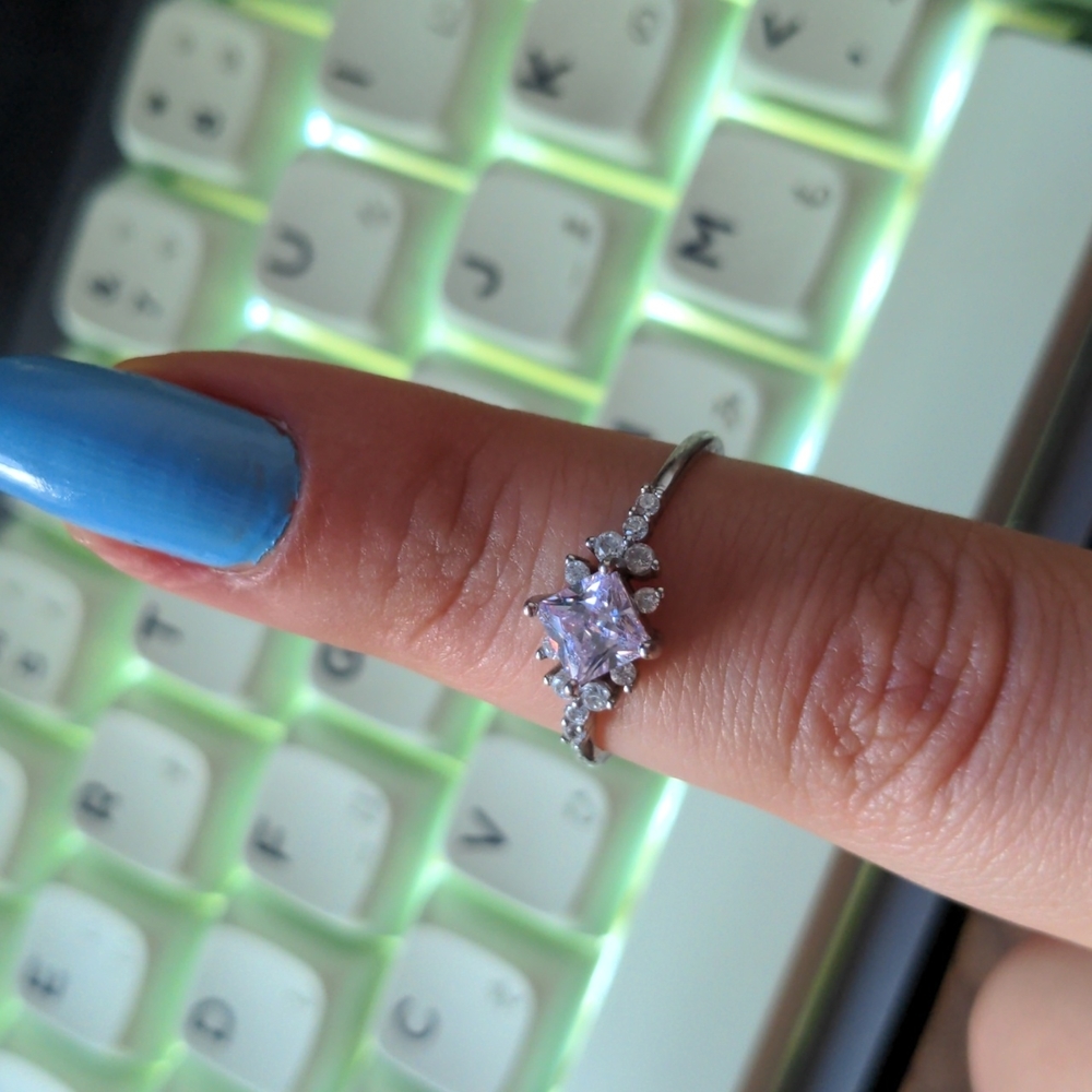 925 Genuine morganite ring